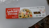 Andean Dream frente del paquete de espagueti de quinua mostrando marca y tamaño pack