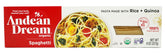 Andean Dream frontal del paquete mostrando spaghetti y beneficios claros