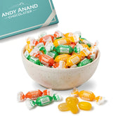 ANDY ANAND frente del paquete mostrando 55 piezas y sabores