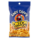 Andy Capp's visión frontal del paquete mostrando sabor y formato 2 oz, práctico para llevar