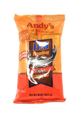 Andy's empaque frontal del rebozado cajún mostrando la marca y uso práctico