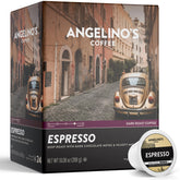 Angelino's Coffee empaque frontal mostrando 24 cápsulas y beneficio conveniencia