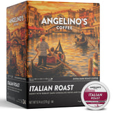 Angelino's Coffee empaque frontal mostrando 24 cápsulas y beneficio de intensidad