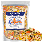 Anggou frente del paquete mostrando 400 g y variedad de ingredientes para conveniencia