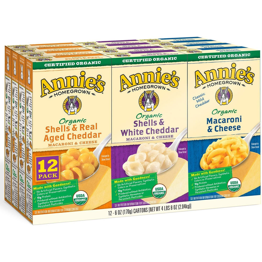Annie's Homegrown frente del empaque mostrando marca y conveniencia