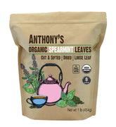 Anthony's empaquetado frontal de 1 lb con hojas de hierbabuena orgánica, fácil identificación
