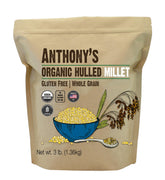 Anthony's paquete frontal de millet orgánico, presentación clara y beneficio práctico