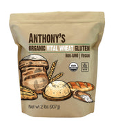 Anthony's envase frontal de 2 lb mostrando etiqueta orgánica y beneficios