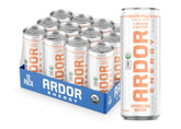 ARDOR lata frontal White Peach mostrando diseño y beneficio refrescante
