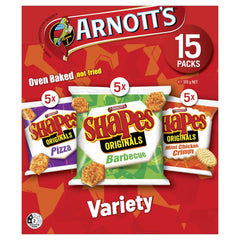 Arnott's Shapes paquete individual abierto con crackers listos para comer, frescura por porción