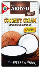 Aroy-D crema de coco lata frontal, presentación clara y práctica