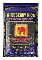 Asian Best empaque frontal de Riceberry, presenta apariencia y cantidad clara
