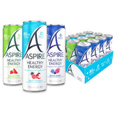 Aspire frente pack de 12 latas mostrando variedad y conveniencia