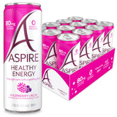 ASPIRE lata frontal Raspberry Acai mostrando lata y diseño atractivo para energía limpia