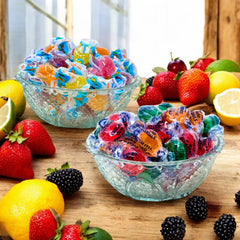 Assortit caramelo duro visto de cerca con brillo y colores vivos