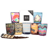 Atlas Coffee Club estuche frontal listo para regalar con ocho muestras