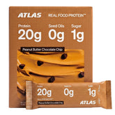 Atlas Protein Bar frente del empaque mostrando información nutricional y beneficios