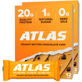 Atlas Protein Bar empaque frontal mostrando 20 g proteína y 1 g azúcar