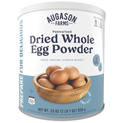 Augason Farms lata frontal mostrando el envase y beneficio conservación
