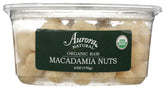 AURORA envase frontal de macadamias 6 oz mostrando presentación clara