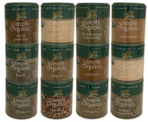 AUUOO Simply Organic set frontal con 12 frascos mini, ideal para probar sabores