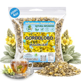 B-Experts envase frontal de Gordolobo Herbal Tea que muestra pureza y etiqueta