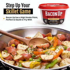 Bacon Up en sartén dorando filete con aroma y crujiente
