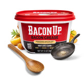 Bacon Up frontal del envase mostrando tapa y diseño, facilita uso rápido