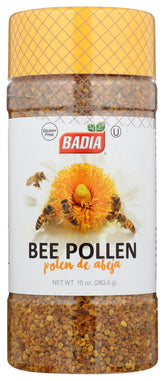 Badia Bee Pollen envase frontal mostrando 10 oz y etiqueta clara
