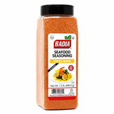 Badia sazonador Blackened frente del empaque muestra marca y cantidad útil