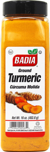 Badia frasco frontal mostrando la cúrcuma y su color vibrante