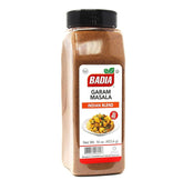 Badia garam masala vista frontal del envase aporta aroma y conveniencia