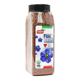 Badia linaza envase 22 oz mostrando el paquete y etiqueta, ideal para despensa