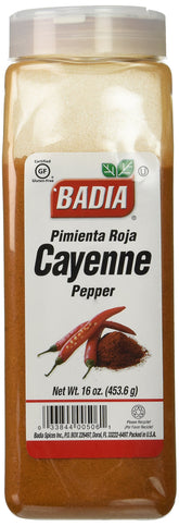 Badia Pepper Cayenne vista frontal del envase práctico para cocinar