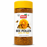 Badia frasco frontal mostrando polen de abeja y presentación atractiva