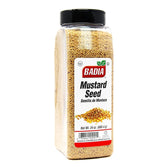 Badia semillas de mostaza frontal mostrando envase y uso culinario
