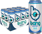 BANG lata frontal Blue Razz mostrando tamaño y diseño atractivo