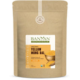 Banyan Botanicals frente del empaque mostrando bolsa resellable y beneficios
