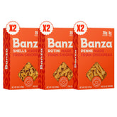 Banza empaque frontal pack de 6 mostrando variedad y facilidad