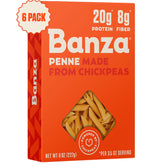 Banza penne frontal del paquete mostrando el logo y diseño para identificar producto