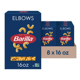 Barilla gomiti frente del paquete mostrando marca y tamaño práctico