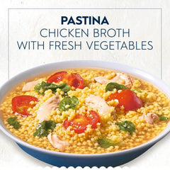 Barilla pastina servida en sopa caliente, aporta confort y digestión fácil