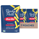 Barilla paquete frontal mostrando penne listo y conveniencia