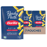 Barilla rotini empaque frontal mostrando diseño y beneficios prácticos