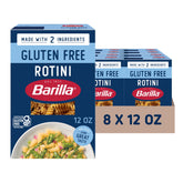 Barilla rotini frente del paquete mostrando el sello Gluten Free y Non-GMO