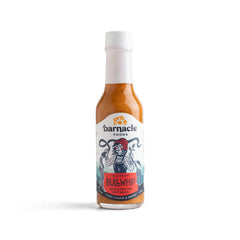 Barnacle Foods botella frontal mostrando etiqueta y color crema, beneficios visuales