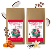 BARNIE'S empaque frontal Santa's White Christmas mostrando sabor y diseño festivo
