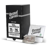 Baronet Coffee frente de caja 16 cápsulas muestra contenido fresco