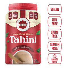 Baron's tahini usado en hummus cremoso para untar saludable