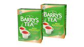 Barry's Tea frente del empaque mostrando marca y cantidad, conveniencia visible